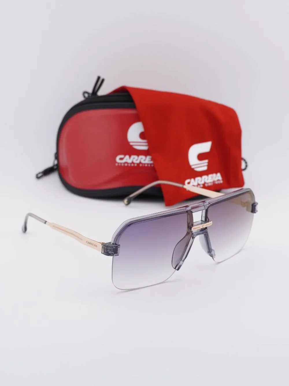 CARRERA 1066/S 0KB7 FQ Aviator Sunglasses - Grey / Gold Mirror